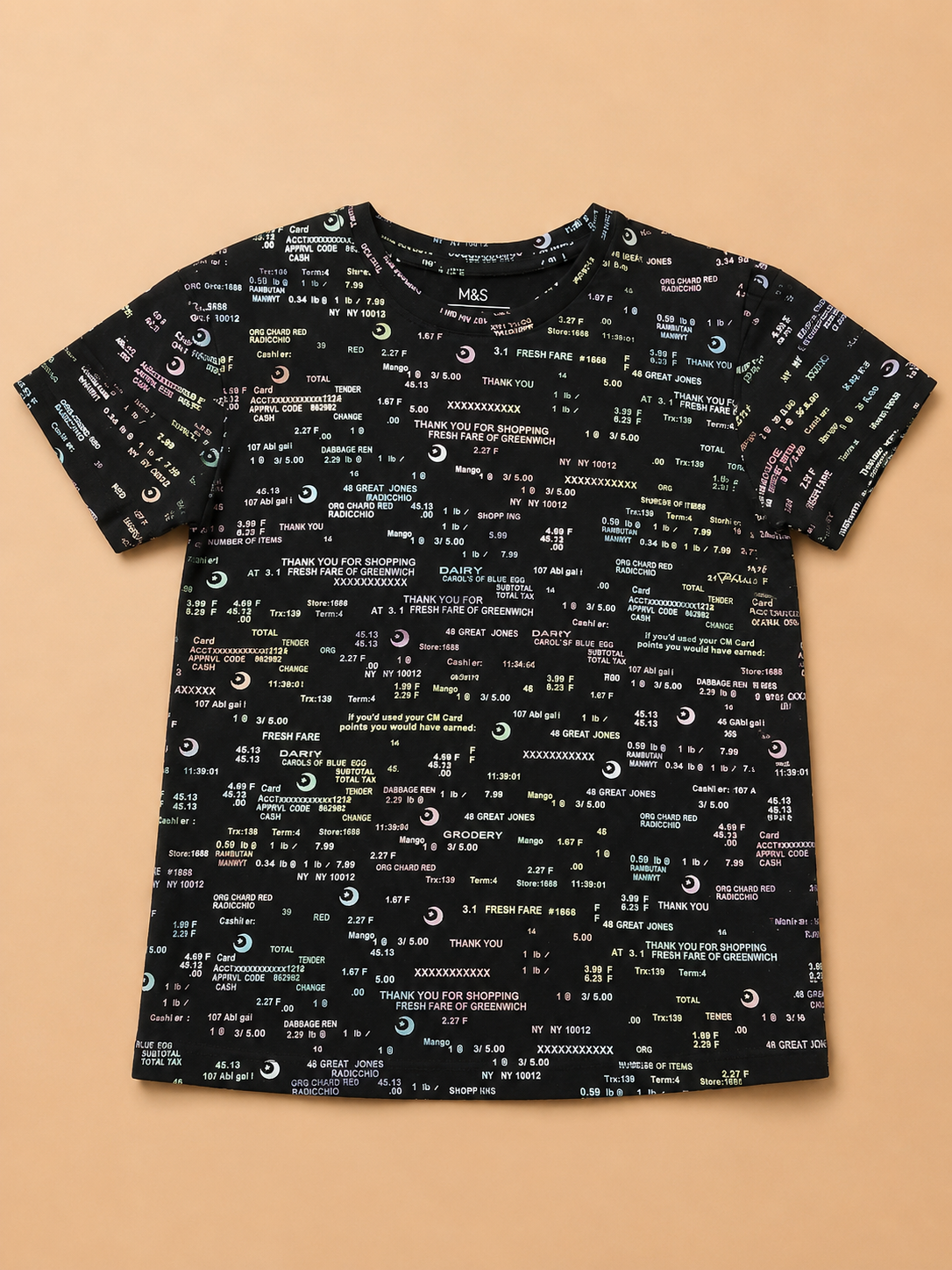 Midnight Receipt Printed T-Shirt
