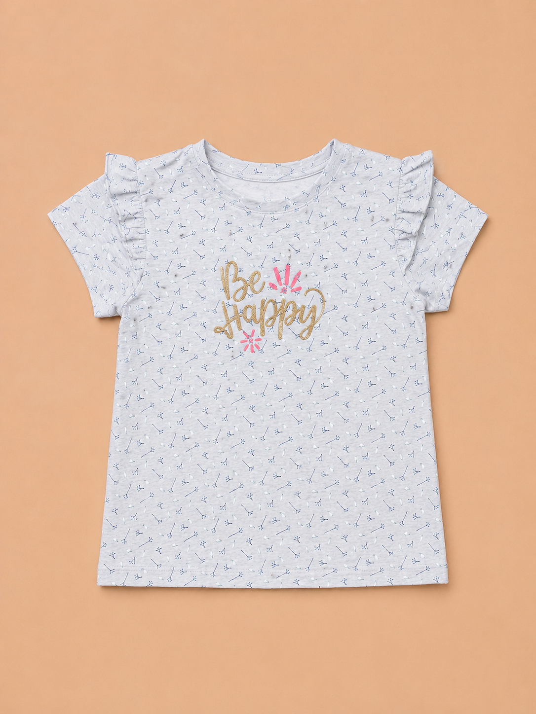 Happy Bloom Girls Ruffle Sleeve T-Shirt