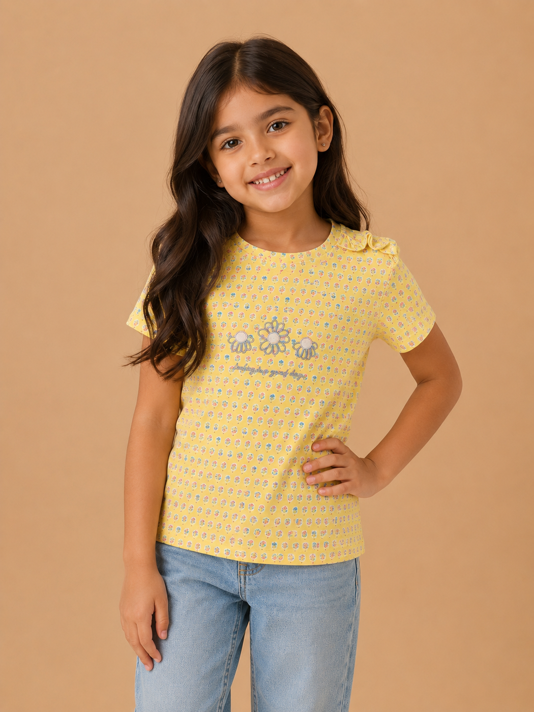 Sunshine Daisy Girls Printed T-Shirt-2