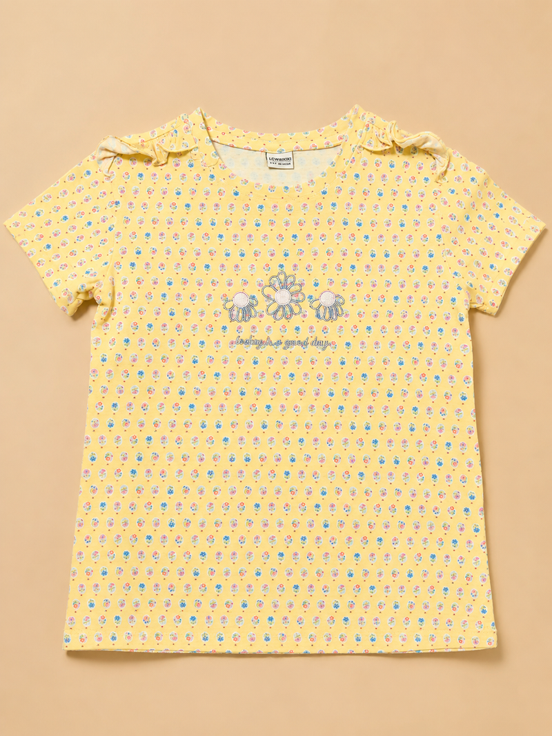 Sunshine Daisy Girls Printed T-Shirt-1
