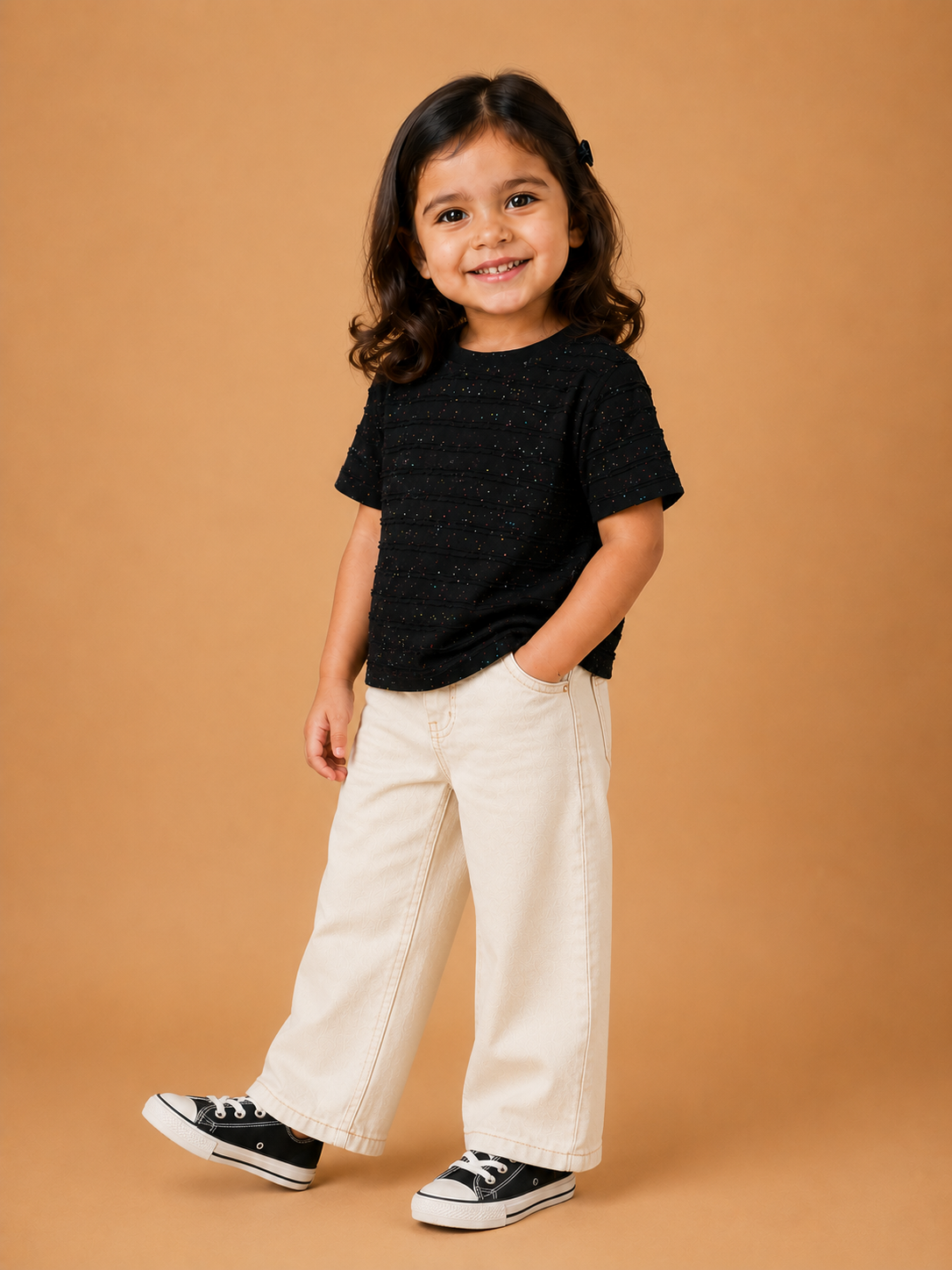 Midnight Spark Kids Textured T-Shirt