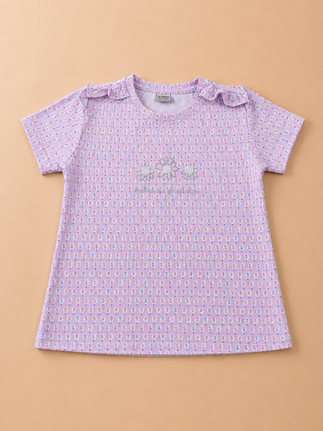 Lilac Blossom Girls Printed T-Shirt