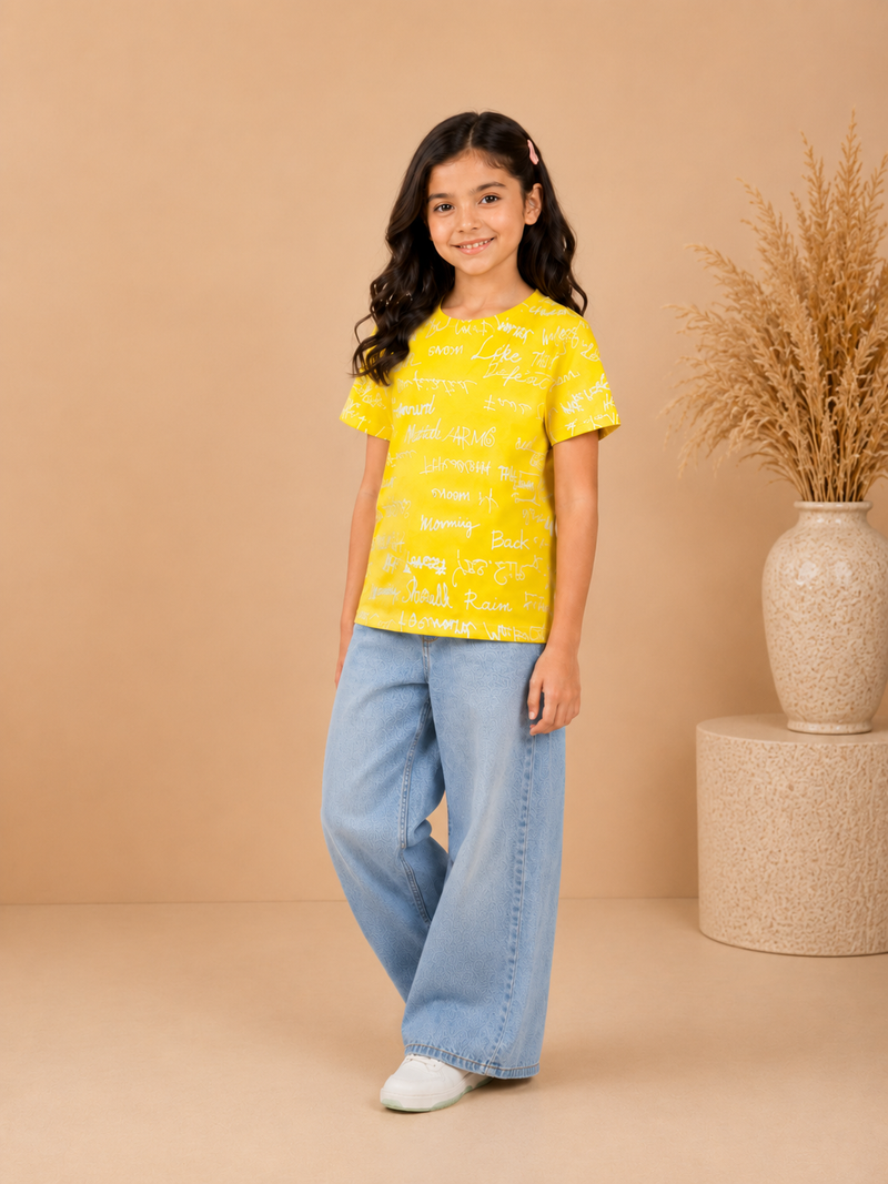 Sunshine Script Girls Graphic T-Shirt-2