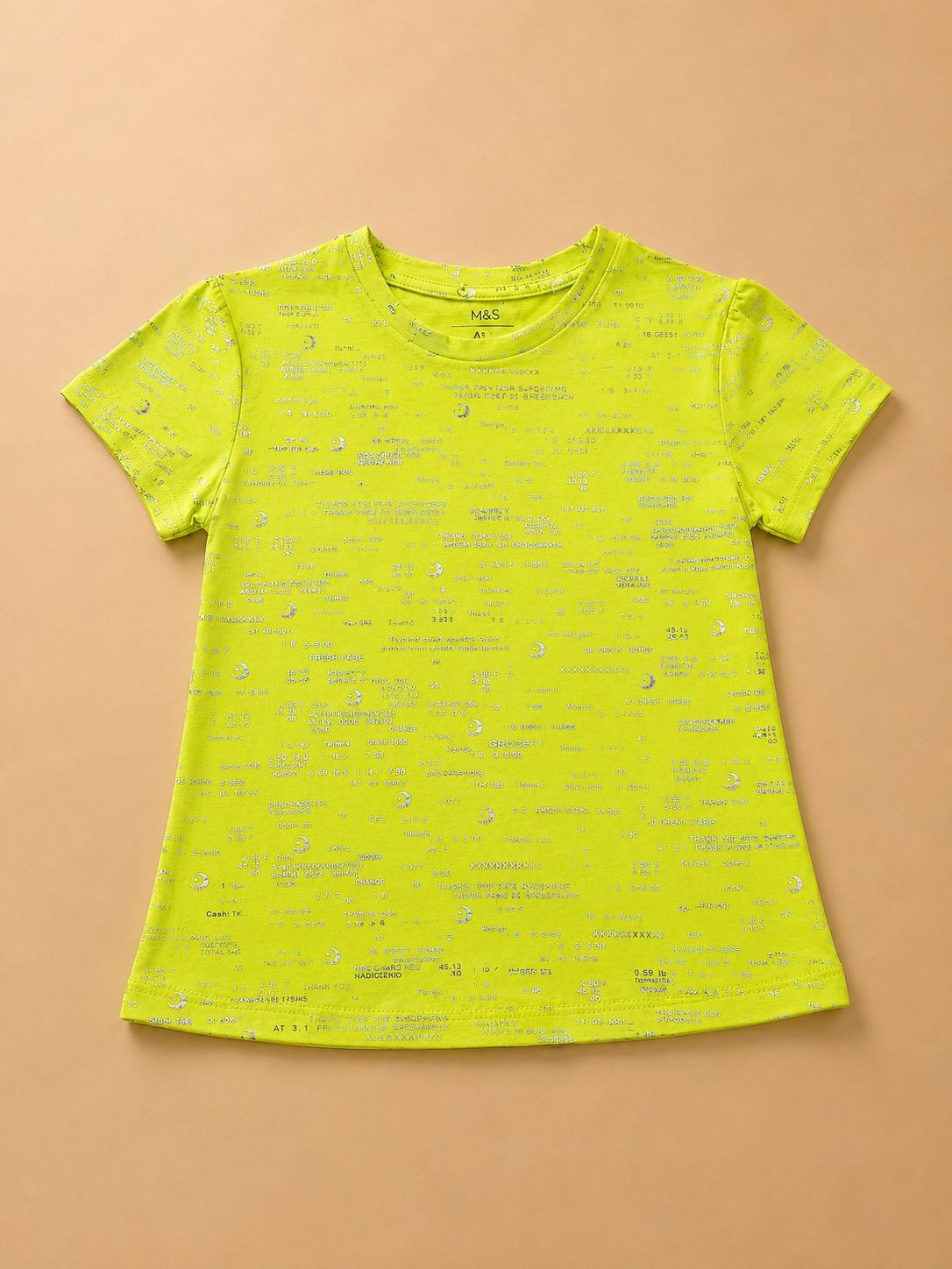 Lime Glow Girls Printed T-Shirt-1