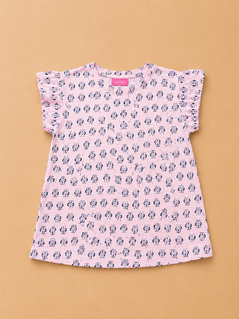 Blush Blossom Girls Printed T-Shirt-1