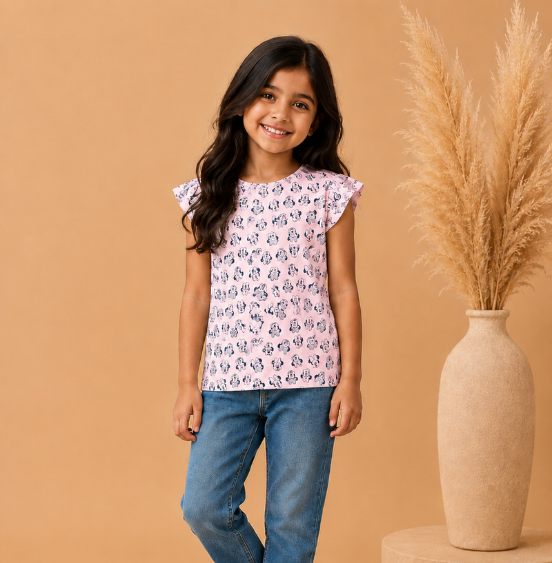 Blush Blossom Girls Printed T-Shirt-2