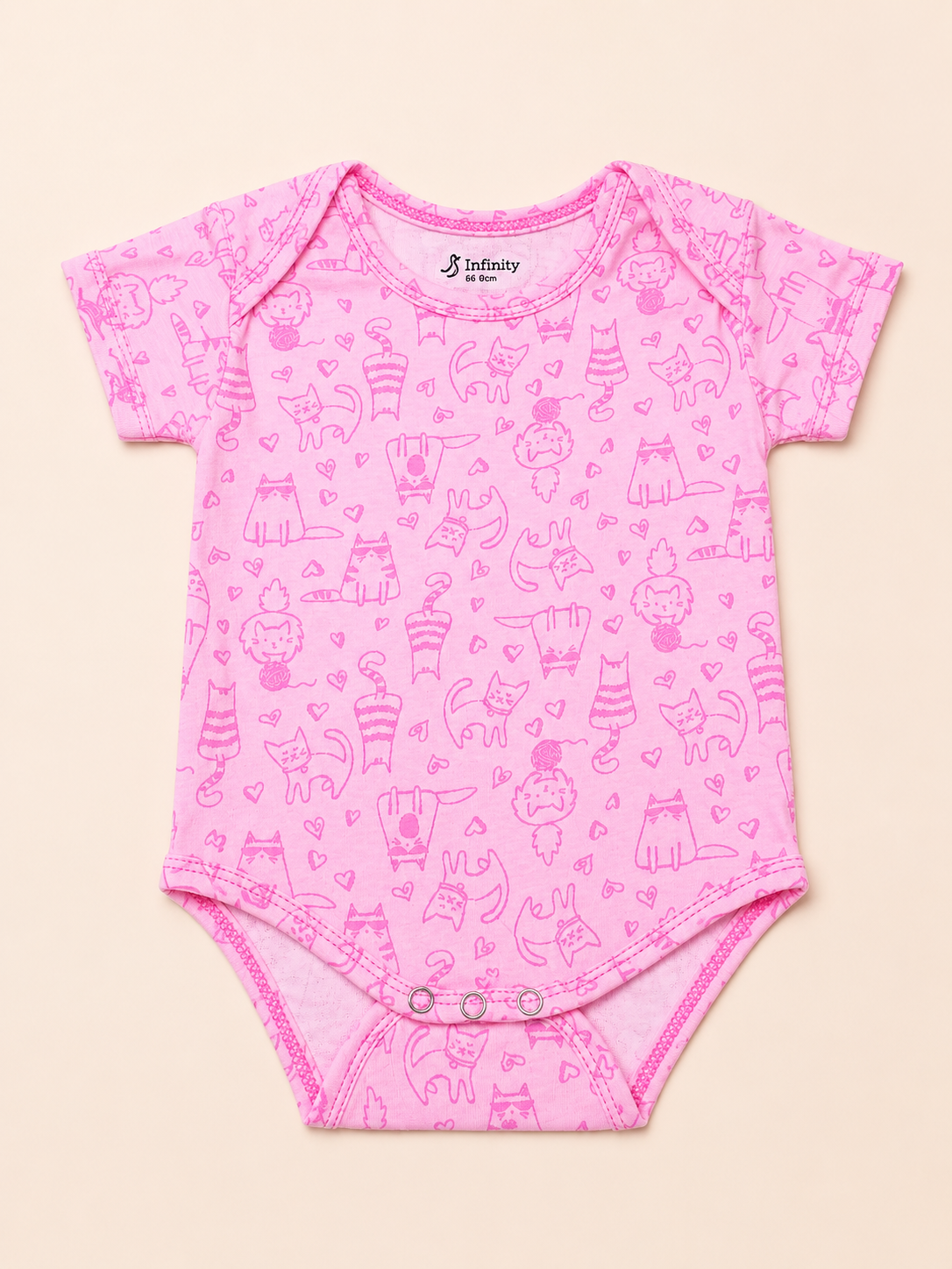 Pink Kitty Dreams Baby Bodysuit