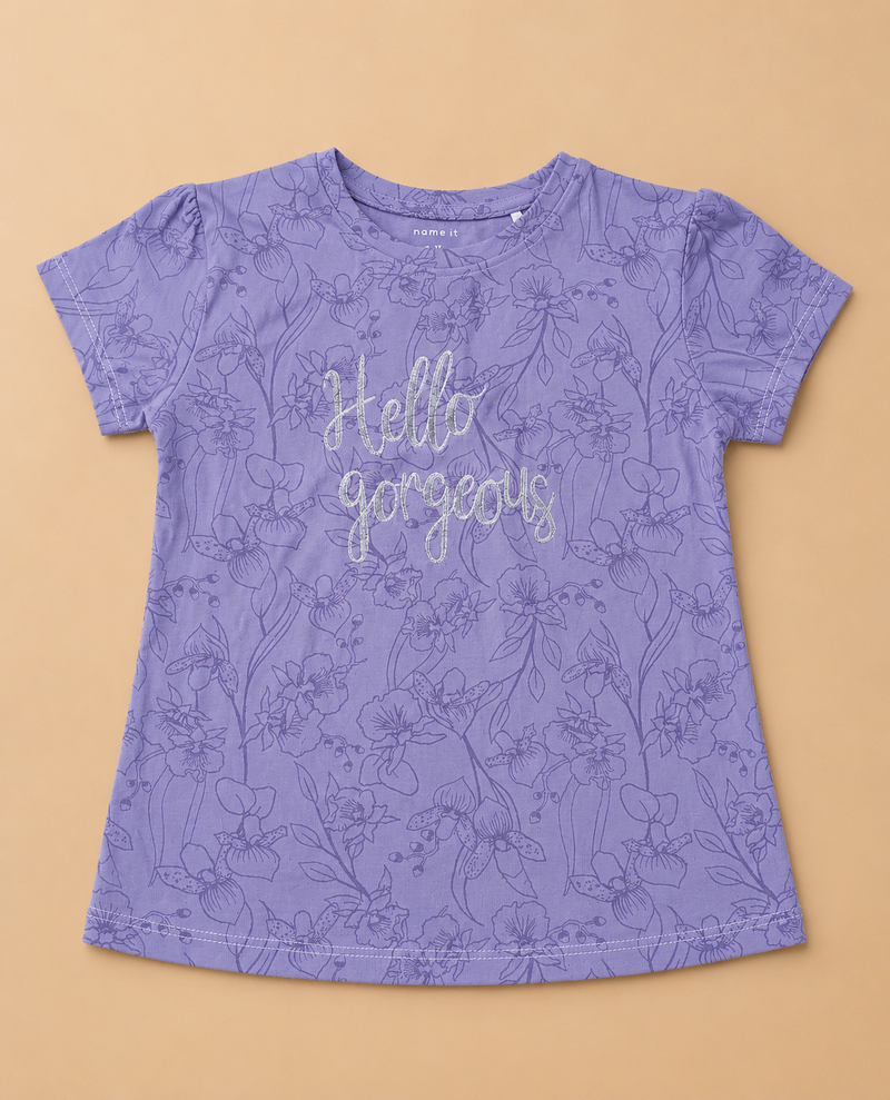 Hello Gorgeous Girls Floral T-Shirt-1