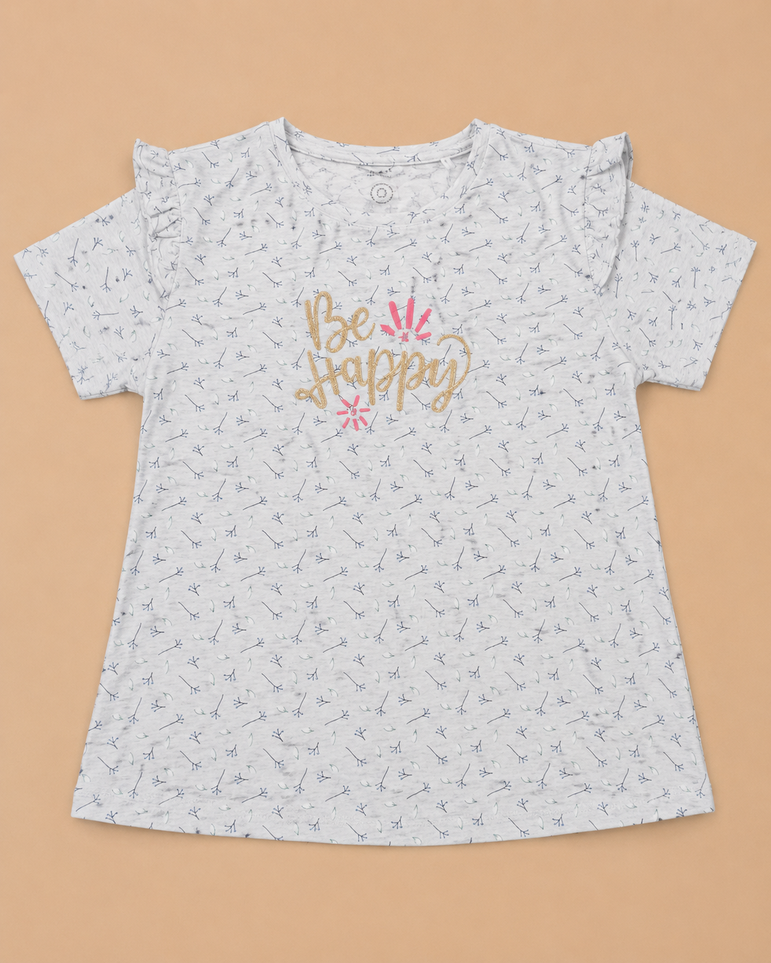 Be Happy Girls Printed T-Shirt