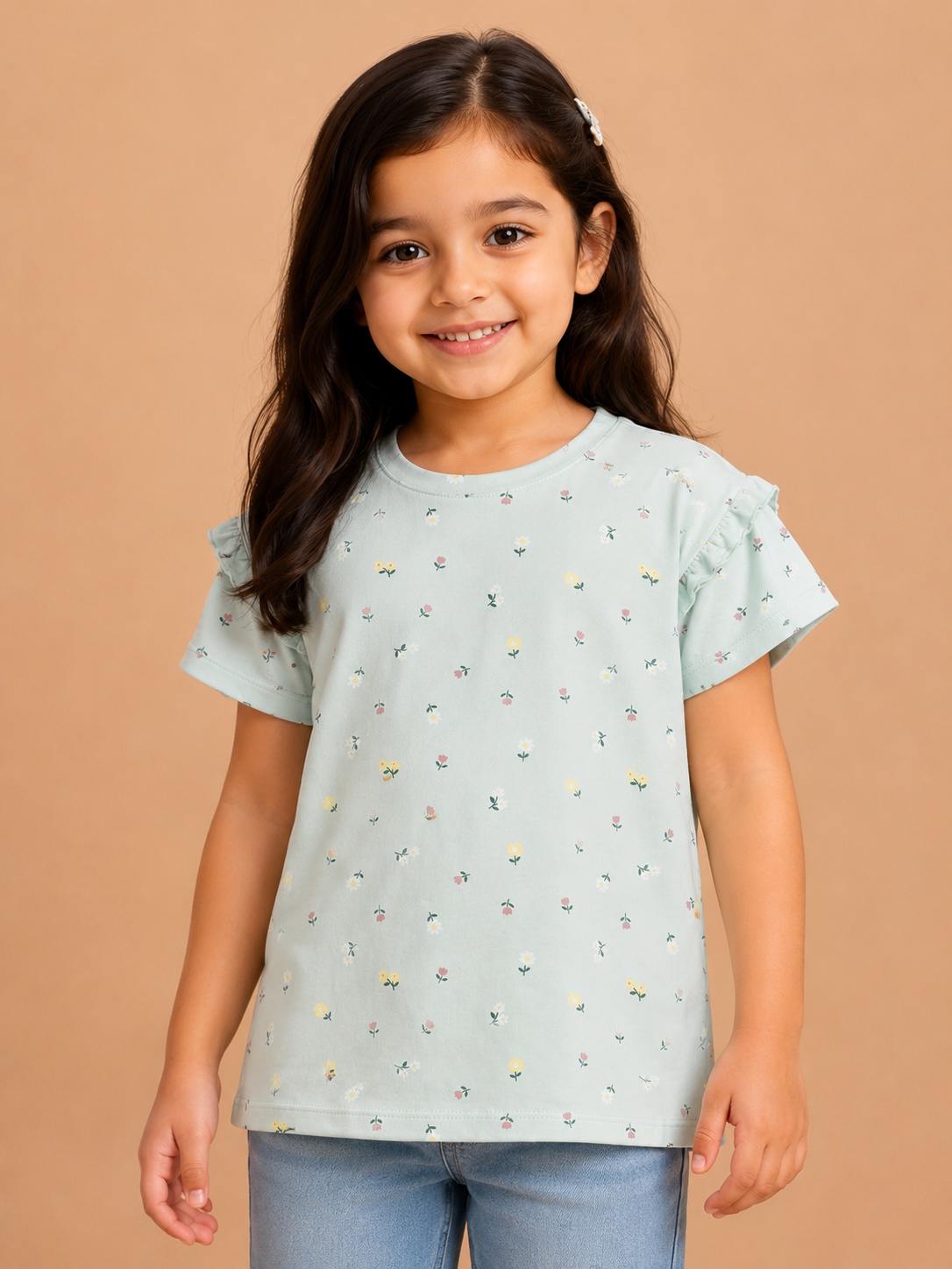 Pastel Bloom Girls Printed T-Shirt-2