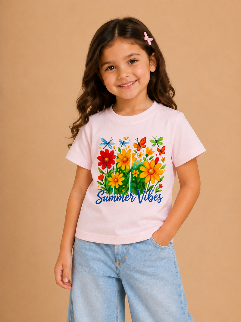 Sunshine Daisy Girls Printed T-Shirt-2