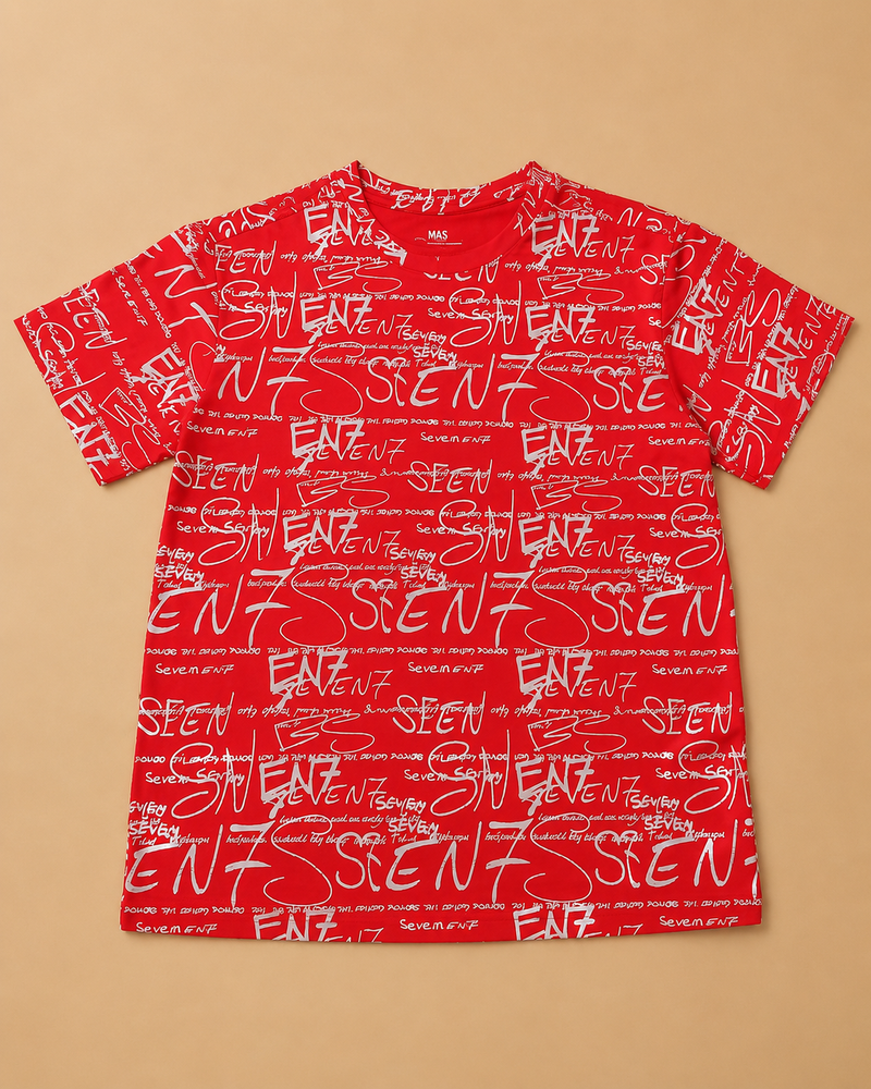 Red Scripted T-Shirt-1