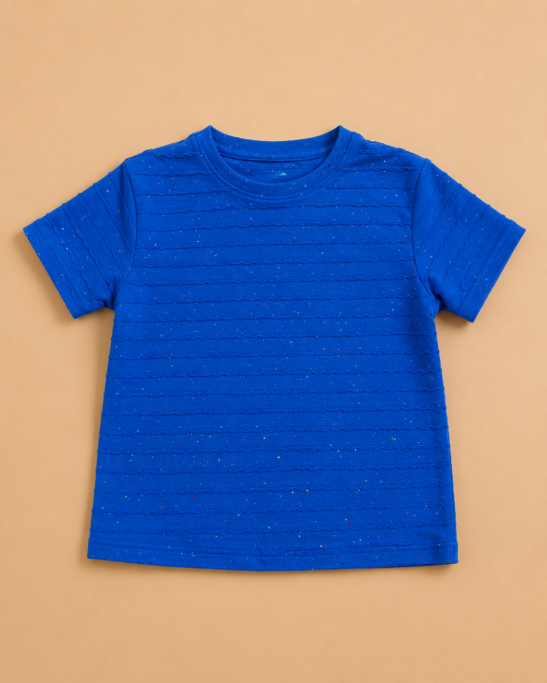 Royal Blue Textured  T-Shirt-1