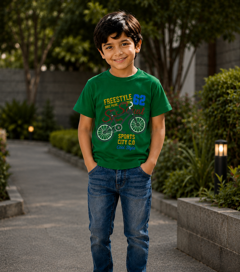 Freestyle Bike Graphic Kids T-Shirt-2