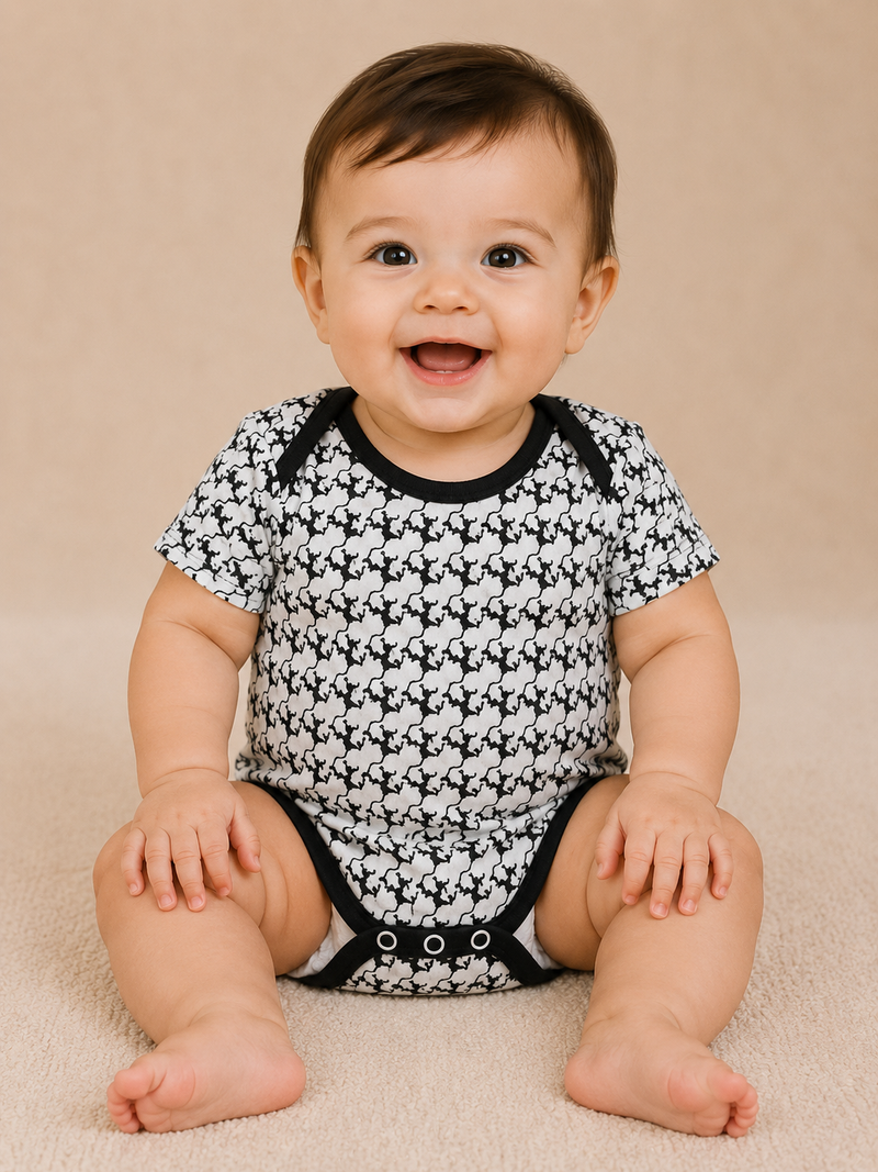 Monochrome Cubs Baby Bodysuit-2