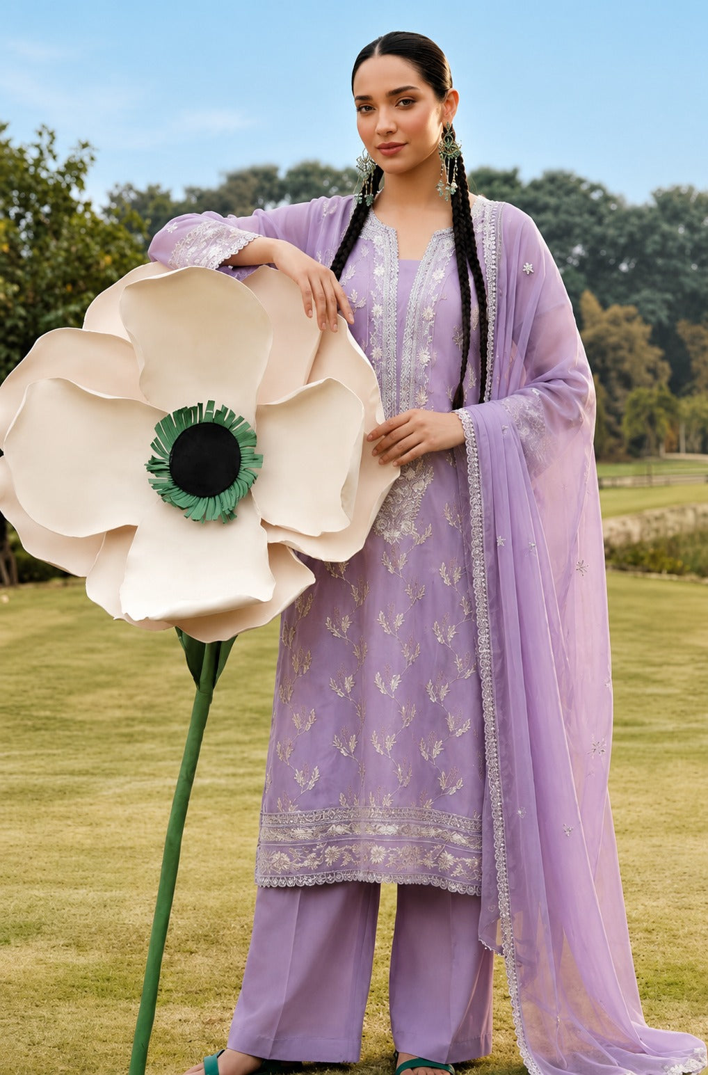 Lavender Noor – Unstitched 3 Piece