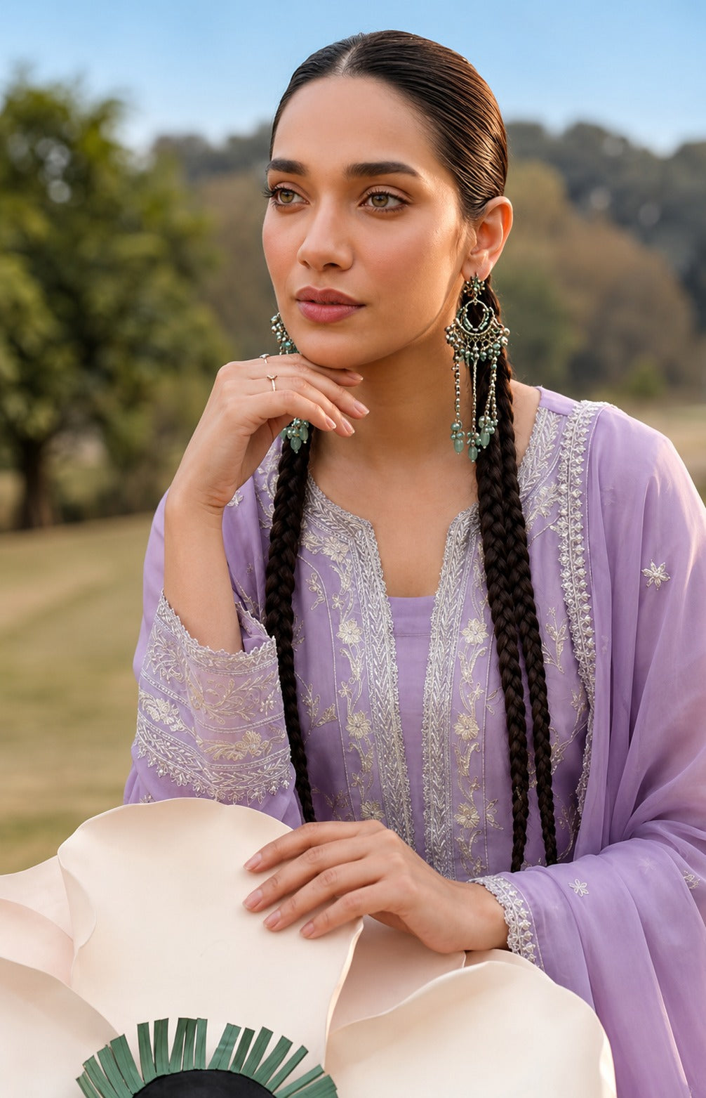 Lavender Noor – Unstitched 3 Piece-2