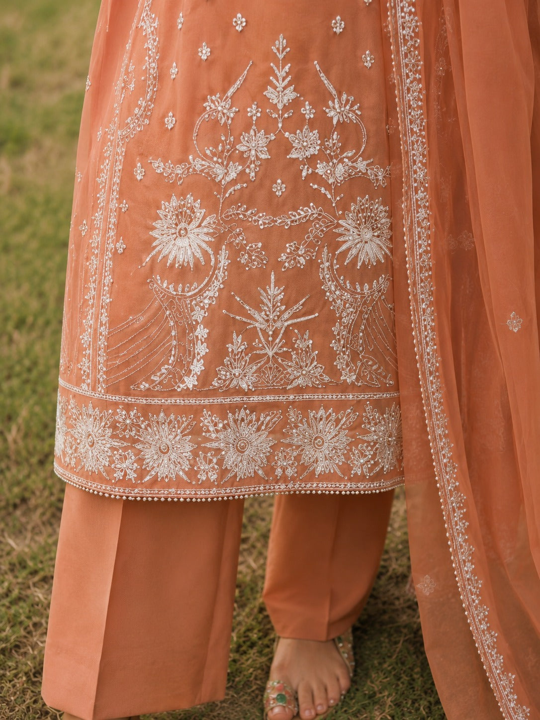 Peach Blossom – Unstitched 3 Piece-4