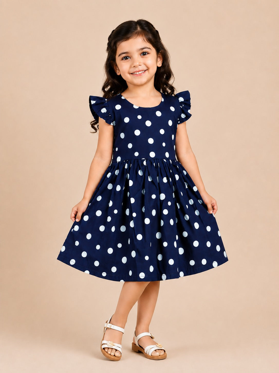 Navy Polka Dot Frock