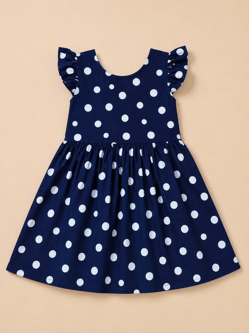 Navy Polka Dot Frock-2