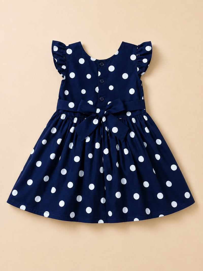 Navy Polka Dot Frock-3