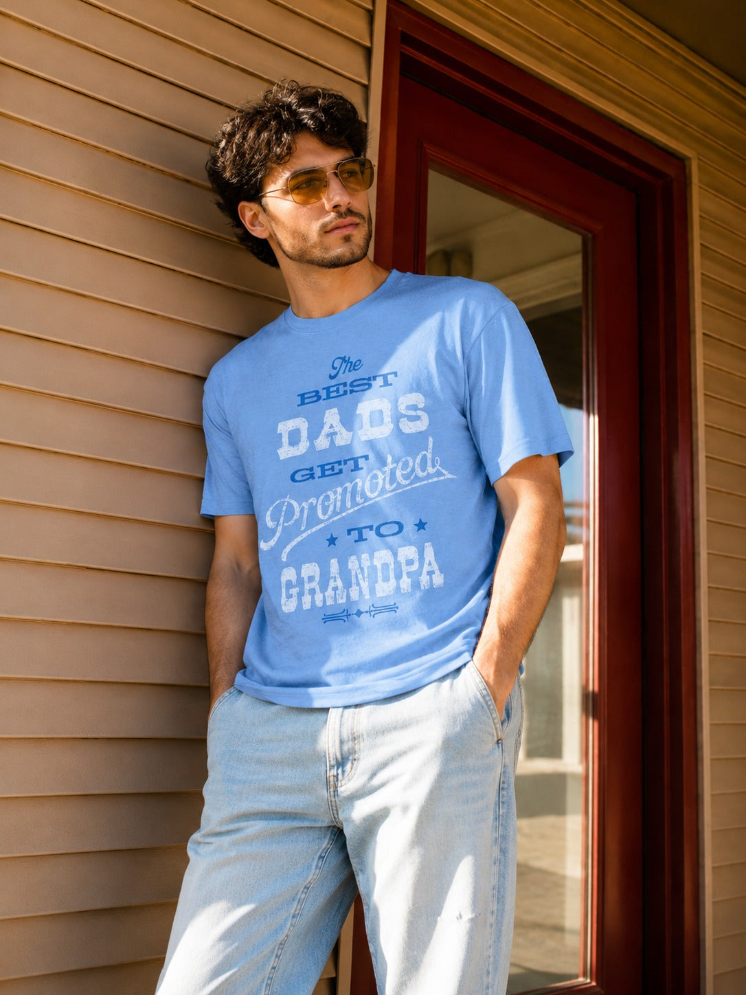 Promoted to Grandpa Graphic Tee-1